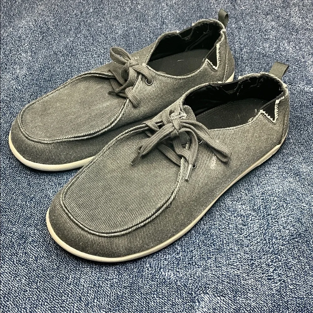 Gecko Man Walk Hero Arch Support Navy Canvas Slip On Boat Loafers Size 10